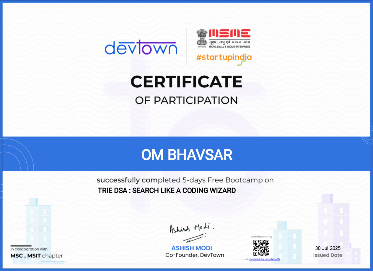 Technical Training Certificate