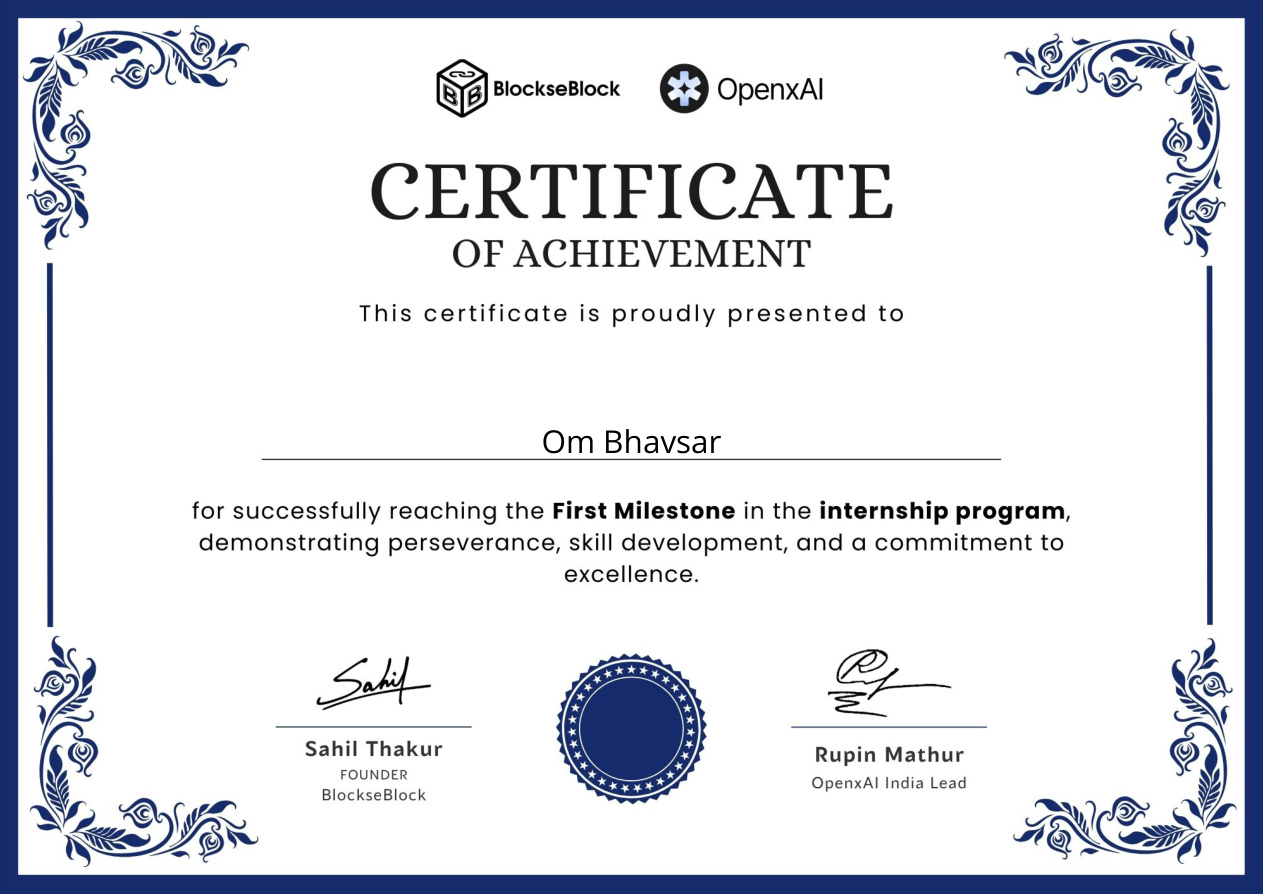 Om Bhavsar certificate