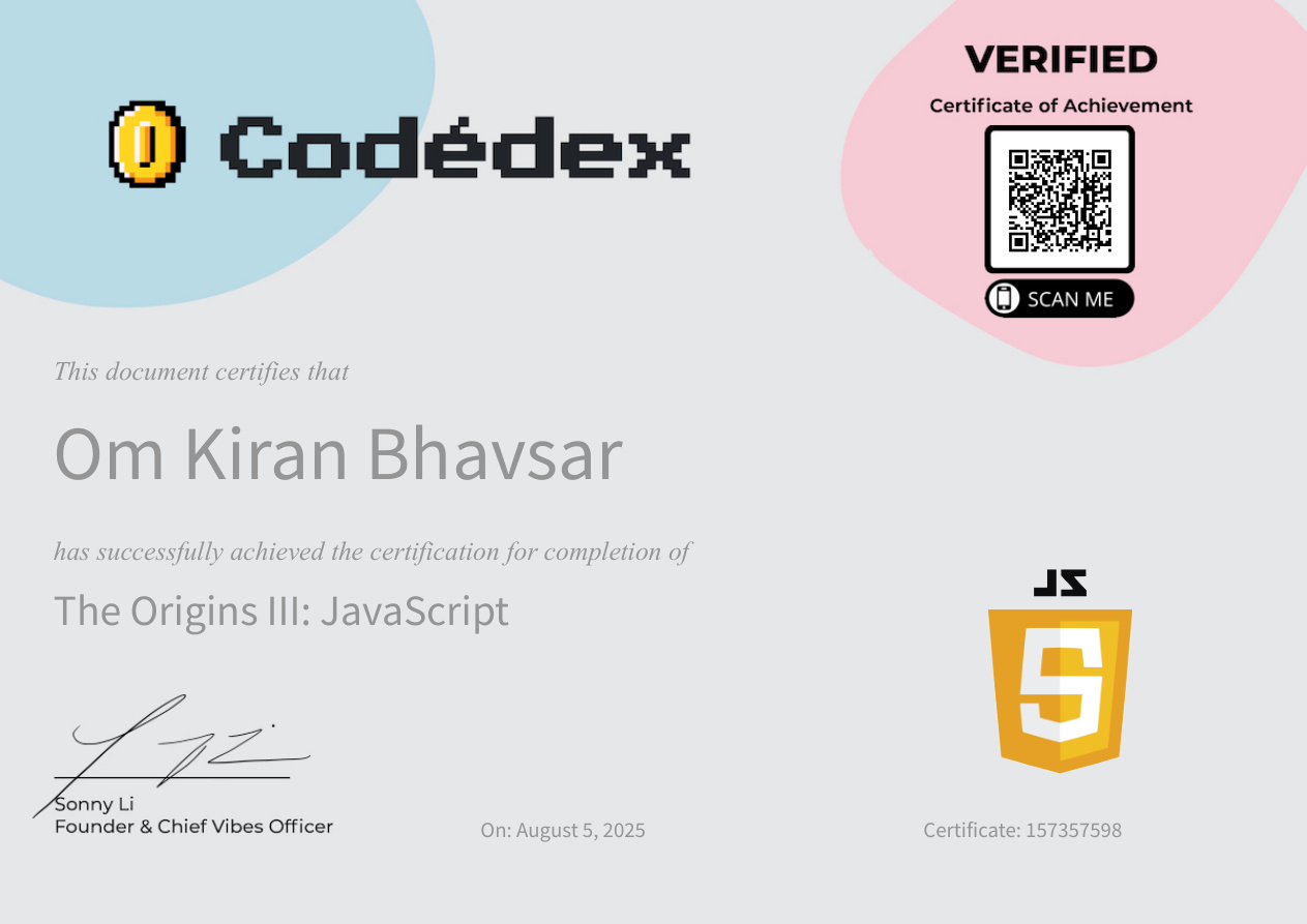 Additional Certification